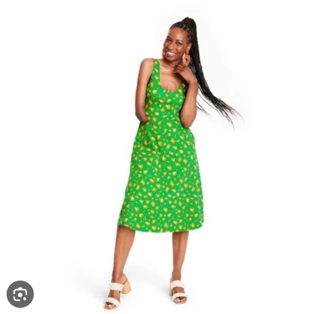 Tabitha Brown Green and Peach Dress